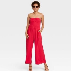New with tags size large Knox Rose red jumpsuit.
